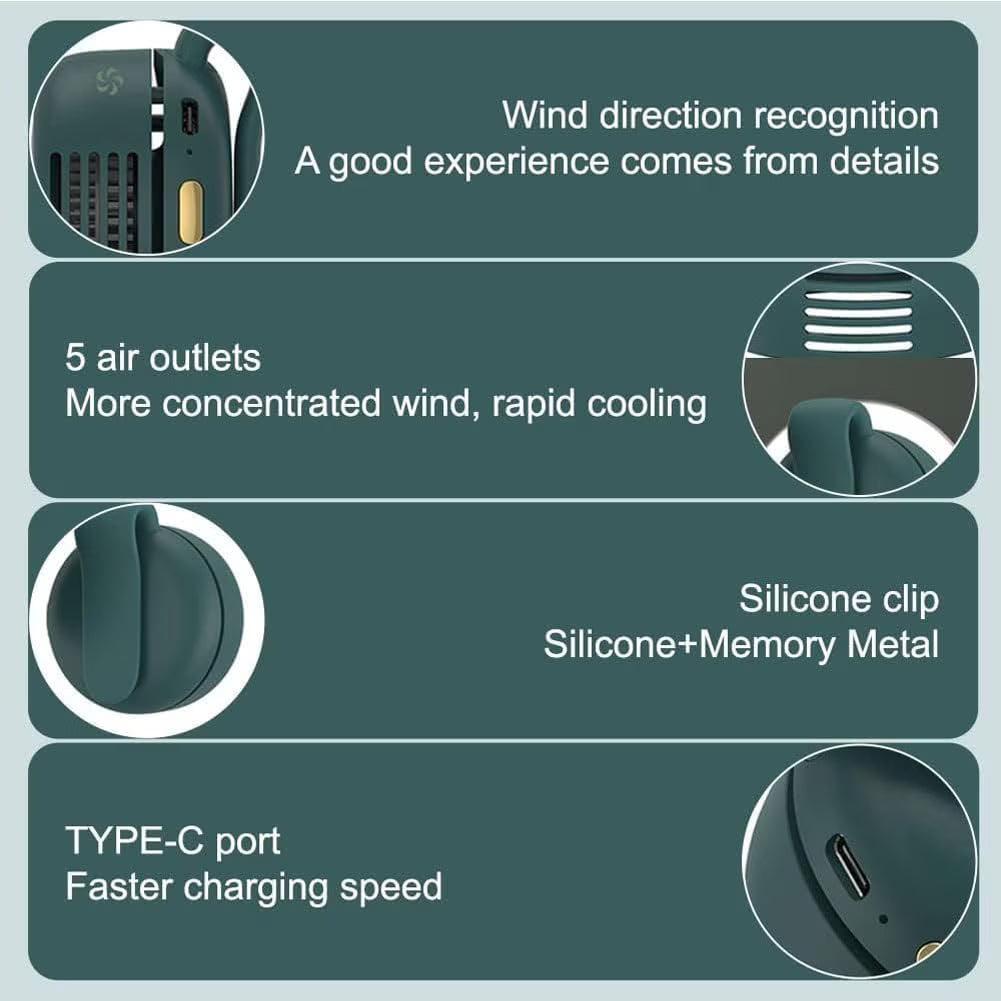 Rechargeable Hands-Free Clip Fan – 3 Speeds
