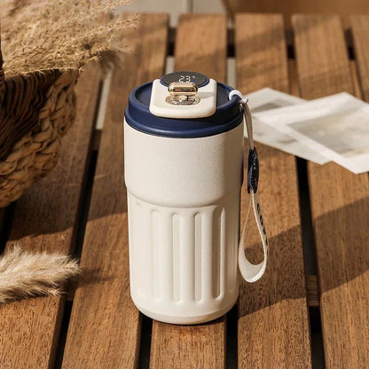 Smart Digital Thermal Bottle Portable Coffee Mug Stainless Steel 450ml