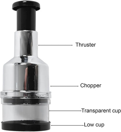 Stainless Steel Vegetable & Garlic Cutter Manual Push