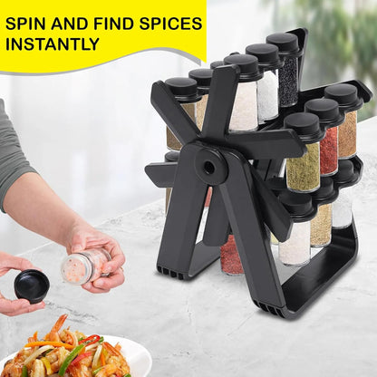 18-Jar Rotating Spice Rack Set