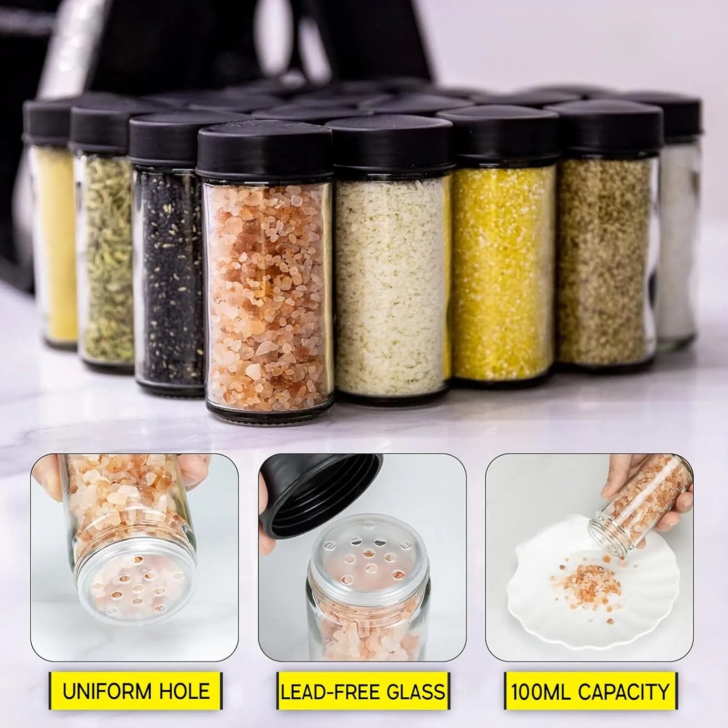 18-Jar Rotating Spice Rack Set