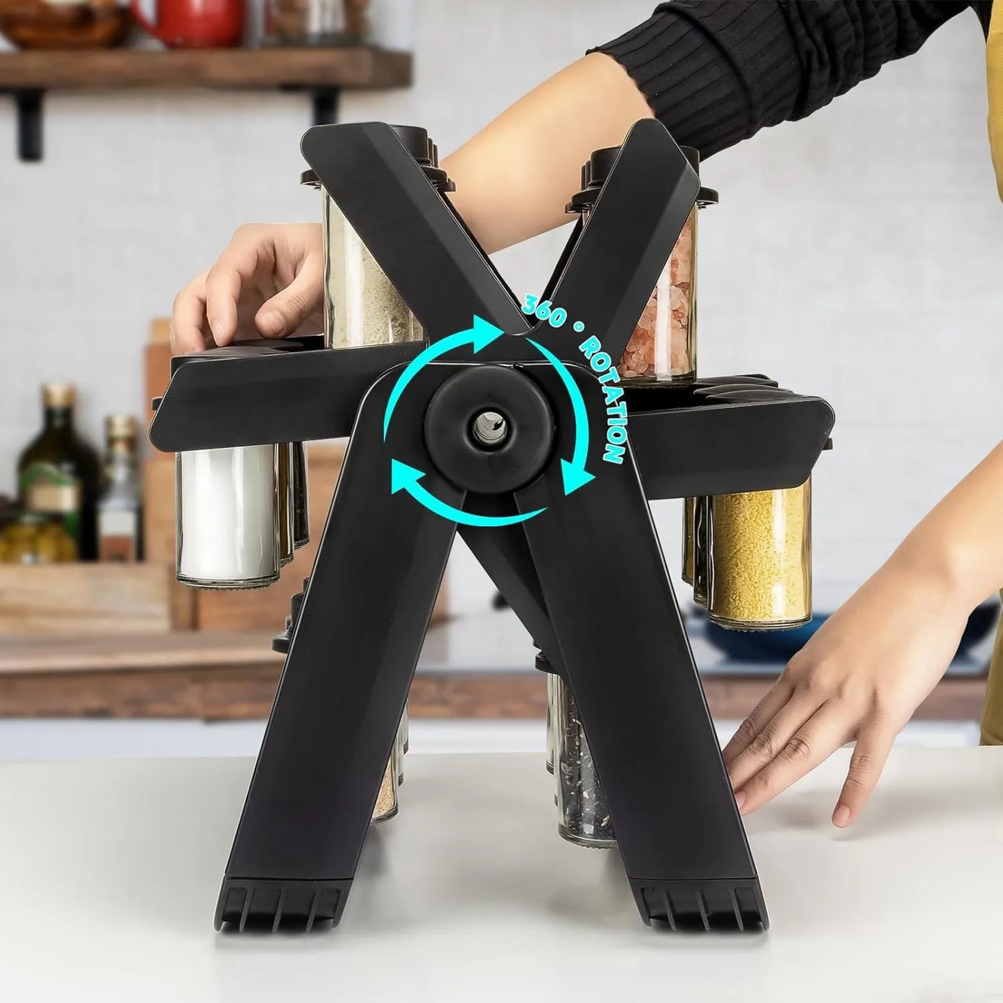 18-Jar Rotating Spice Rack Set
