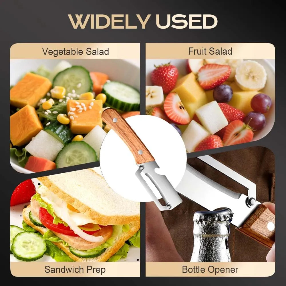 Stainless Steel Vegetable Peeler with Wooden Handle