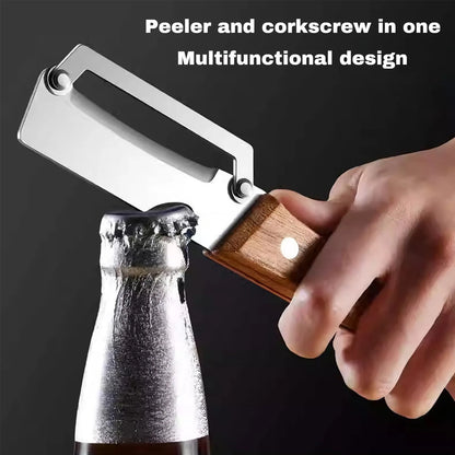 Stainless Steel Vegetable Peeler with Wooden Handle