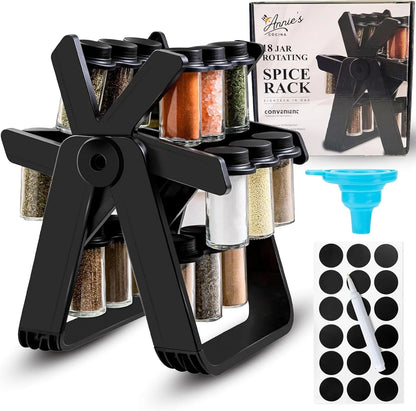 18-Jar Rotating Spice Rack Set