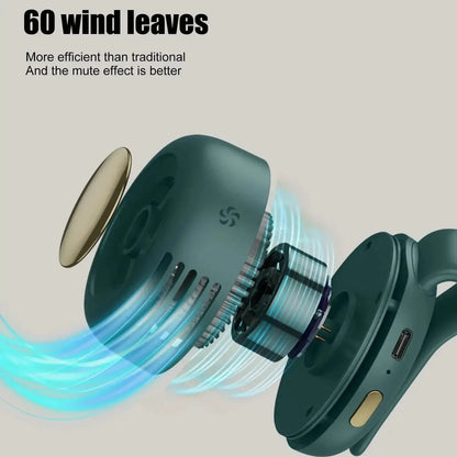 Rechargeable Hands-Free Clip Fan – 3 Speeds
