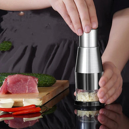 Stainless Steel Vegetable & Garlic Cutter Manual Push