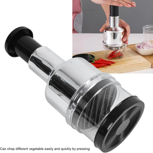 Stainless Steel Vegetable & Garlic Cutter Manual Push